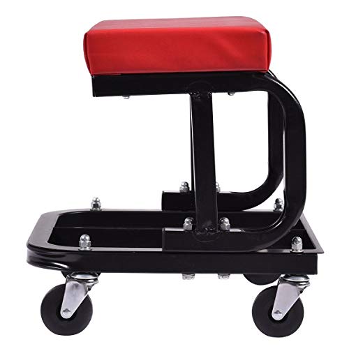 Genmine Car Repair Roller Seat Rolling Creeper Seat Mechanic Stool Chair with Storage Repair Tools Padded Mechanics Roller Creeper Auto Workshop Bench Garage Equipment Vehicle Tools Maintenance
