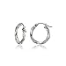 Hoops & Loops - Sterling Silver 15mm Twisted Click Top Hoop Earrings in Sterling Silver