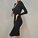 ALAIX Women's Keyhole Open-Chest Bodycon Long Sleeve Warm Pencil Party Evening Dress
