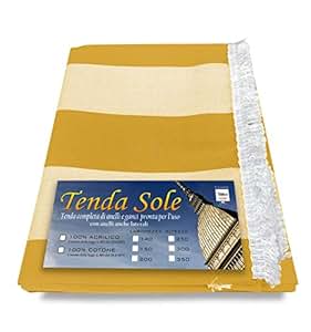 Cortina Sol de Exterior jardín balcón Riga Ancha Amarilla Conjunto