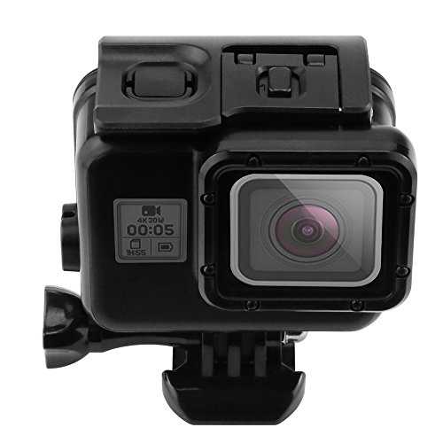 Impact-Imagery-Blackout-Underwater-Housing-for-Gopro-Hero-5-6-with-Anti-Fog-Inserts--Matte-Protective-Waterproof-Dive-Shell--40m-Deep-Water-Scuba-Case--Includes-Solid-Touch-Back-Door-Option