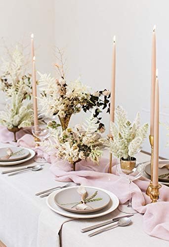 Table Runner Chiffon Bulk Silk Event Party Supplies Table Cloth Romantic Wedding Decor Handmade Chiffon Velvet Table Runner Blush Boho Vintage Woodland Greenery (Blush, 72 in / 183 cm)