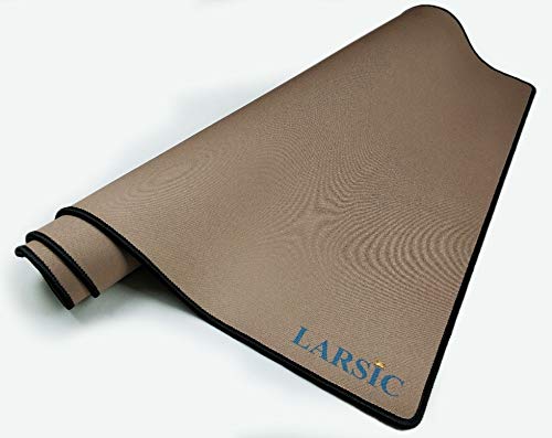 Larsic Stove Cover - Thick Natural Rubber Sheet Protects Electric Stove Top. Anti-Slip Coating, Waterproof, Heat Resistant, Foldable. Prevents Scratching, Expands Usable Space (28.5X20.5, Beige Dark)