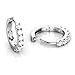 925 Sterling Silver Round CZ Cubic Zirconia Huggie Hoop Earrings