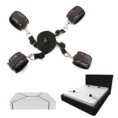 exreizst Adjustable Silver Spreader Bar Set with Leather Straps Set Sports Training (Silver 1)