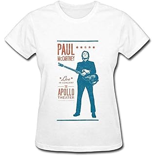 IOZ White T Shirt for Women Paul Mccartney One on One 2019 Tour - Les Beatles, Paul McCartney, John Lennon, RIngo Starr, George Harrison