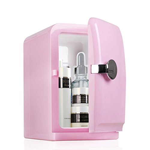 Click Here to See More Images 5L mini fridge Car refrigerator Cool and warm Small household Cosmetic refrigeration,Pink_31.52819cm