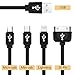 (2 Pack) Multi USB Cable, Retractable 4 in 1 Multiple Charging Adapter Connector with Lightning / 30 Pin/Micro USB/Mini USB Ports for Phone X, 7, 6, 5, 4, iPad 4,3,Air,Galaxy S4, S5,Nexus 5