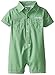 Calvin Klein Baby-Boys Infant Green Chambray Romper with Pockets