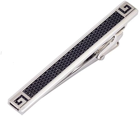 Necktie Clips,Milanese Stainless Steel tie clip fashion Tie Bar Clips for men (Black)