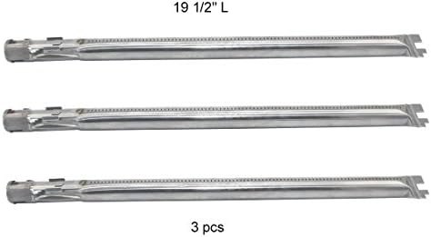 BBQ Future (3-Pack) 19 1/2 Stainless Steel Main Burner Tube for Weber Genesis 300 Series (2011-2016 Grill Models With Up Front Controls)