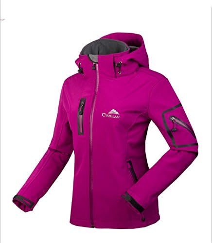 Winter Water Waterproof Breathable Softshell Jacket Women Windbreaker Outdoor Sport for Climing Hiking Rose M
