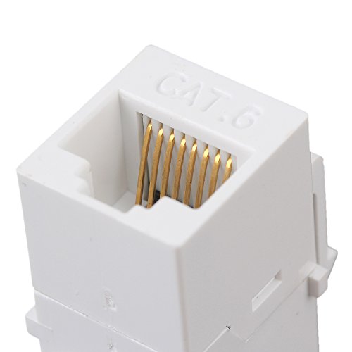 RDEXP Cat6 RJ45 Ethernet Inline Jack Coupler Keystone Female to Female Adapter Plug Set of 100