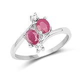 Johareez 1.30 Carat Genuine Ruby & White Topaz .925