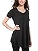 BaiShengGT Women's V-Neck Short Sleeve Flared Tunic Top X-Large Solid Black