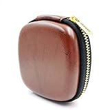 Jeecoo Square Shaped Carrying Hard Case Storage Bag for MP3/4 Sports Bluetooth Headphones Earbuds with Mesh Pocket, Zipper Enclosure, Durable Top Quanlity PU Leather