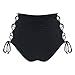 CENG MAU Swimwear Women Retro Brazilian Lace up Ruched Cheeky Tie Sides Swimsuit High Waisted Bikini Bottom