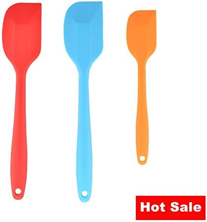 VAPSINTNew Arrival Flex 3 Pieces Kitchen Non-stick Heat Resistant Silicone Spatulas, Mixer 3 Colors (red & blue & orange) Kitchen Cooking Utensil Sets