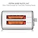 2-Slice Toaster, Home Gizmo Cool Touch Toasters with 2 Extra-Wide Slots, 7 Browning Dials and Removable Crumb Tray - Brushed Stainless Steel