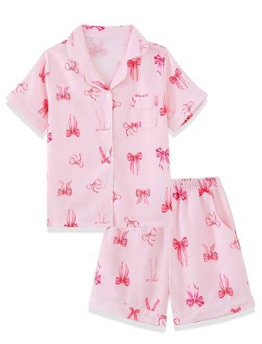 Mikrdoo Girls Pajama Set Pink Bow