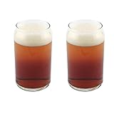 Libbey Can Shaped Beer Glass - 16 oz - 2 PACK w/ Pourer