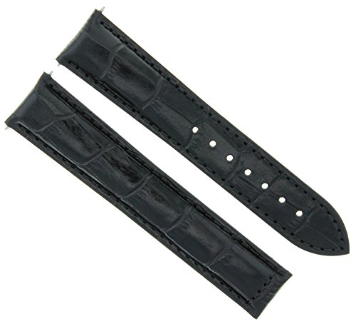 18MM Leather Watch Strap Band Clasp for Omega SEAMASTER SPEEDMASTER Black #21