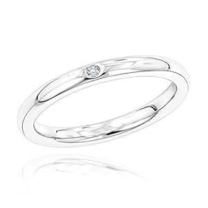 Amazon.com: Luxurman Love Quotes: Womens Stackable Sterling Silver Diamond Wedding Ring 0.01ct,H Amazon.com: Luxurman Love Quotes: Womens Stackable Sterling Silver Diamond Wedding Ring 0.01ct,H