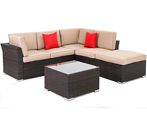 Suncrown Outdoor Furniture Sectional Sofa 4 Piece Set All