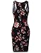 Awesome21 Floral Print Sleeveless Racer-Back Mini Body-Con Dress New Black S