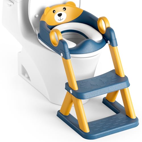 Rabb 1st Children's Toilet Reducer, Raised Seat for Men and Women, Non-Slip Anti-Splash Platform for Toilet, Blue Yellow