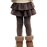 EGELEXY Girls Cute Cotton Skirted Tutu Leggings 2-3Years Coffee