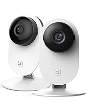 YI Home Security Camera Surveillance interieur, 1080p WiFi IP Indoor Camera with Night Vision, 2-Way Audio, Motion Detection, Phone App, Pet Cat Dog Cam - Works with Alexa and Google Assistance, 2pc
