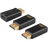 DP to HDMI Adapter CableCreation [3-Pack] 4K 3D Gold Plated DisplayPort to HDMI Converter Male to Female 1.4V Black