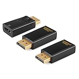 DP to HDMI Adapter [3-Pack], CableCreation 4K 3D Gold Plated Displayport to HDMI Converter Male to Female 1.4V Black