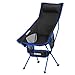 ENKEEO Camping Folding Chair Portable Lightweight Mesh Seat with 330 lbs Capacity, Built-in Pillow, 3 Pockets, Backrest and Carry Bag for Backpacking, Fishing, Hiking, Picnic, Travel and Beach - Blue