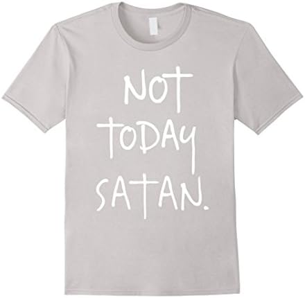 Men's Not Today Satan T-Shirt Funny Christian Tee 2XL Silver
