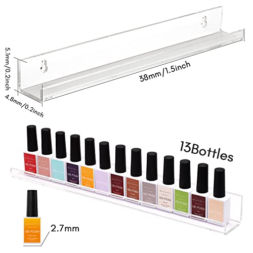 Makartt Nail Polish Rack Acrylic Wall Shelf Clear Nail Polish Organizer