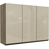 小物 Maple Armário Aéreo 120Cm Maxxi 3 Portas De Vidro Nogal G767 Kappesberg