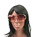 mincl/Hot Oversized Rimless Sunglasses Women Clear Lens Eyewear