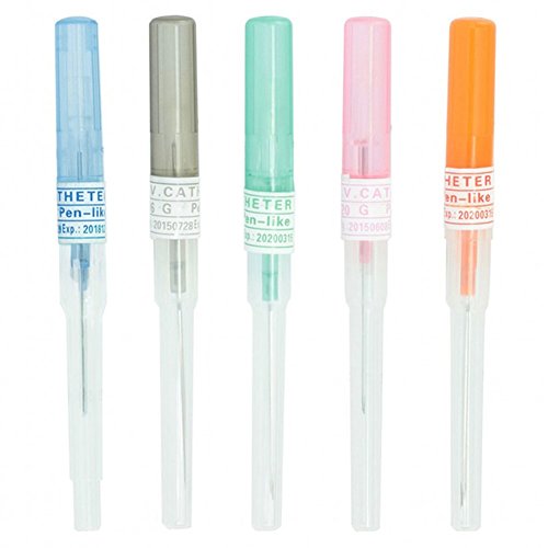 IPINK-Pack of 5 Catheter Piercing Needles Tattoo Piercings Tool 14G-22G (5 Pieces of 14G)