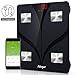 Aikoper Bluetooth Body Scale Composition Analyzer with Ios and Android App Smart Wireless Digital Bathroom, Weight, Black, Fat Water, Muscle Mass
