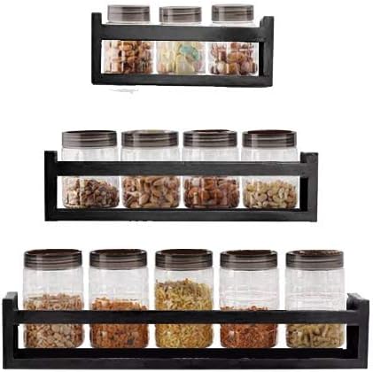 Simran Handicrafts Engineered Wood Cocinar Series Wooden Wall Shelf,Glossy Finish,Set Of 1,Black