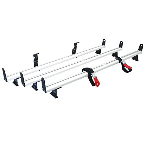 J2000 Aluminum Ladder Roof Rack 3 bar system with accessories for a 2014-Newer Transit Connect White