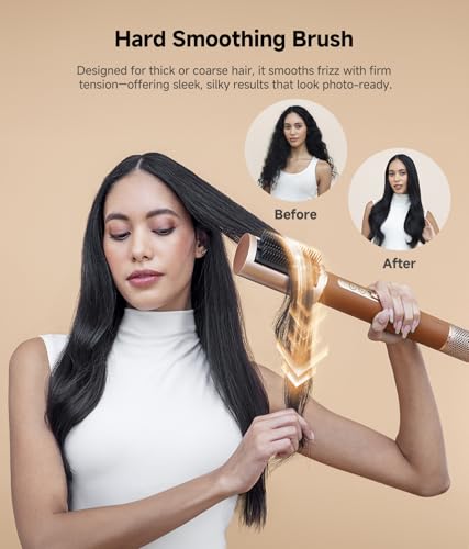 DREAME AirStyle Pro 7-in-1 Hair Styler & High Speed Dryer | Snap-on Attachments for Curling, Smoothing, Volumizing | Fast Drying, Frizz Control, Cool Shot | Luxury Leather Package, 120V Voltage