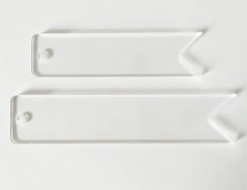 Amazon Com 15pcs Of Blank Clear Acrylic Name Keychain Accessory