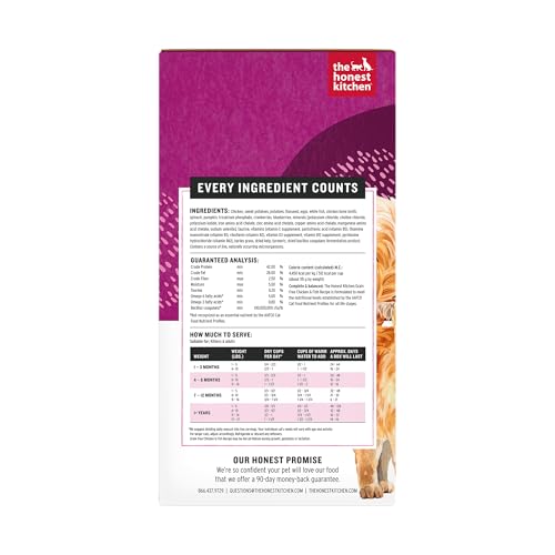 THE HONEST KITCHEN HUMAN GRADE DEHYDRATED GRAIN FREE CHICKEN & FISH CAT FOOD – COMPLETE & BALANCED MEAL OR TOPPER – 4 LB BOX