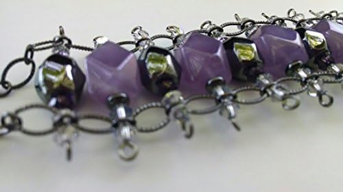 Genuine Amethyst, hematite bracelet