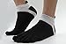 Men Cotton Low Cut No Show Toe Socks 5 Finger Athletic Mesh Wicking 6 Pack
