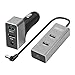 Unitek Quick Charge 3.0 Qualcomm Certified Dual Car Charger + 3-Port USB Hub, 66W Aluminum Car Charger (1-Port QC3.0 + 1-Port USB-C + 3-Port 2.4A) + Extension Hub for Backseat