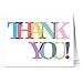 Note Card Cafe Thank You Cards with Aqua Blue Ocean Envelopes | 36 Pack | Rainbow Letters Thank You | Blank Inside, Glossy Finish | for Greeting Cards, Occasions, Birthdays, Gifts